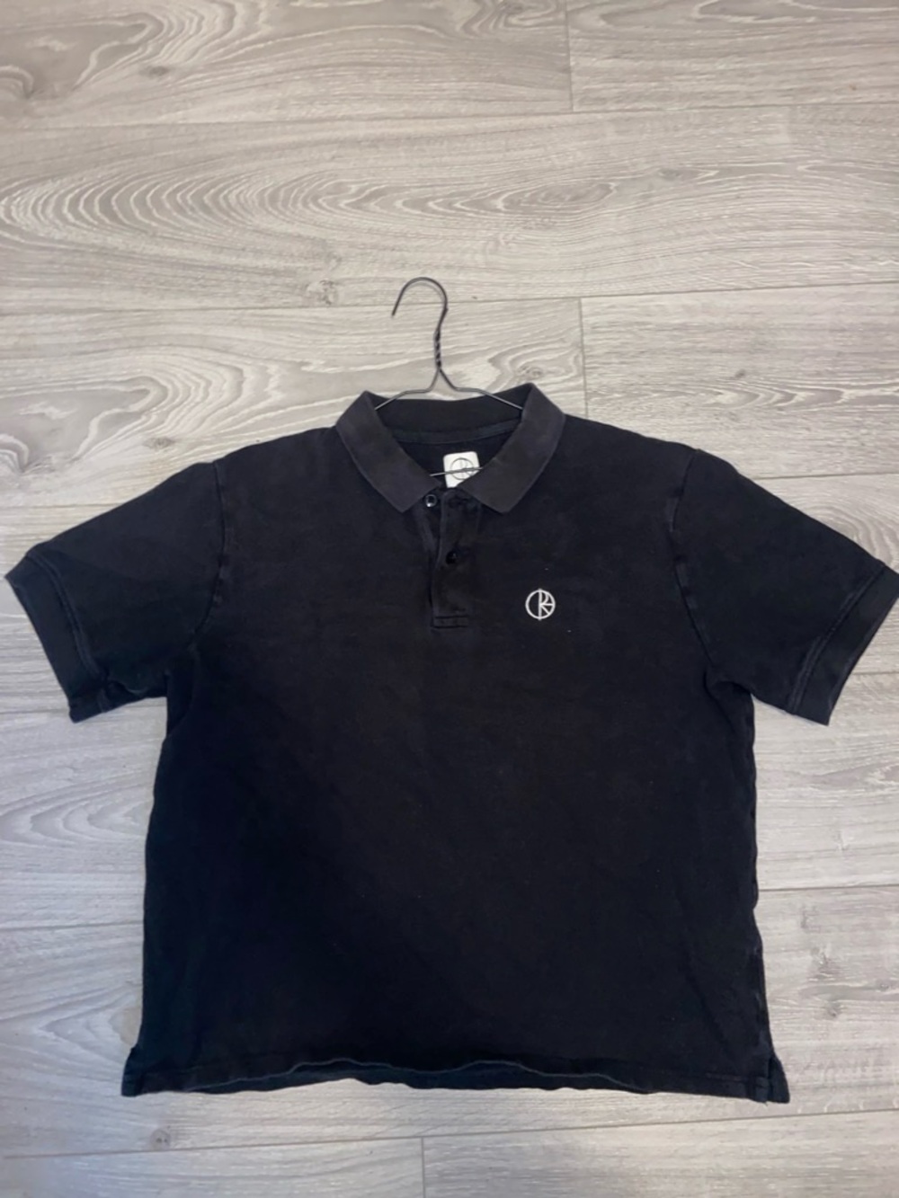 Black Polo polar Shirt with Embroidered Logo